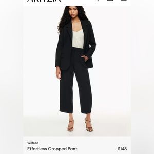 Aritzia Wilfred effortless cropped pants black 6 new